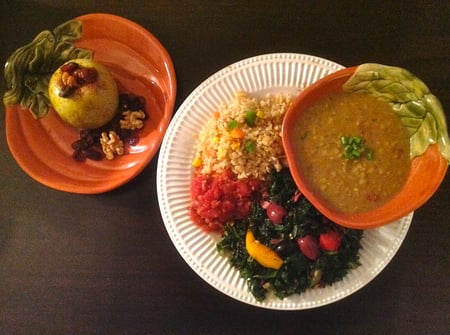 healthy fall dinner plate